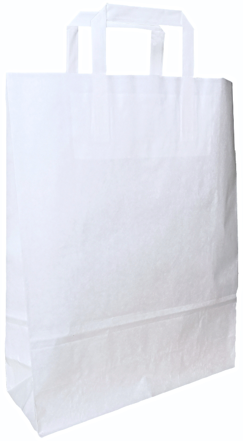Carrier bag white with flat handle 240x110x330mm