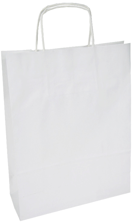 Carrier bag white with twisted handle 240x110x330mm